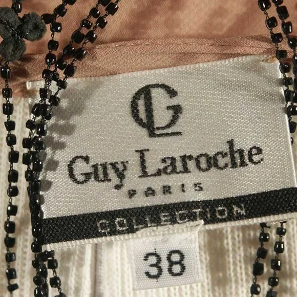 GUY LAROCHE HAUTE COUTURE BEADED DRESS 38/2-4 $9K LUXE BLACK EVENING GOWN & SLIP - Picture 10 of 10